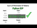 Perimeter Of Matrix Sum CCBP NxtWave Python IDP Solutions Raj Python Tech