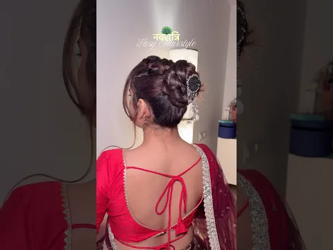 This Hairstyle Is PERFECT for Navratri ❤ #ytshorts #navratri #navratrispecial #hairstyle #hairbun