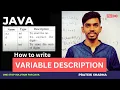how to write variable Description in class 10 ICSE Computer Applications Variable description