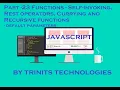 Part 27 JavaScript Tutorial Functions Self-invoking Currying functions Recursive Function