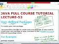 JAVA LECTURE - 53 User-defined Package Full Explanation With Example EnhanceCodeLearning