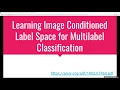 Learning Image Conditioned Label Space for Multilabel Classification