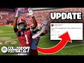 HUGE Update for College Football 27 Coach XP Sliders Road to Glory More