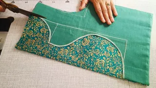 Very stylish boat neck blouse design || cutting and stitching back neck blouse design || Blouse