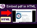 Embed PDF Files in HTML Web Pages Using Embed