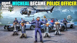 MICHAEL BECAME POLICE OFFICER TO PROTECT LOS SANTOS FROM CRIMES IN GTA 5 || HIS GARAGE #gta5