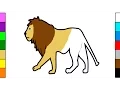 Coloring Page Learn Colors for Kids with Lion