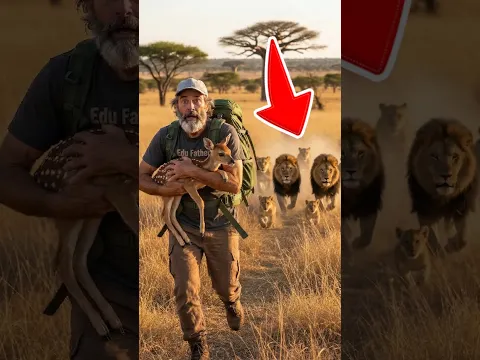 I rescued the fawn from the lions at the last moment.