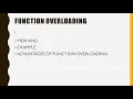 Function overloading part 1