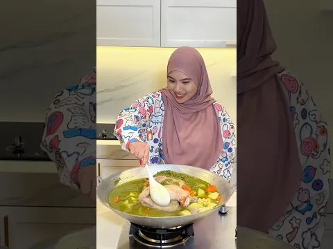 Sup ayam hijau untuk jemaah masjid. Simple 7 bahan #ideasedekah