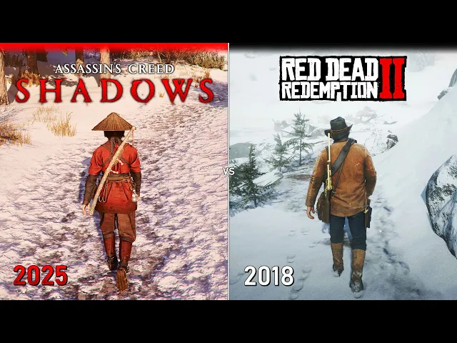 Assassin's Creed Shadows vs Red Dead Redemption 2 - Physics and Details Comparison