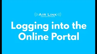 Logging into the Air Link Online Portal