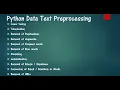 tpp0 Python Data Text preprocessing Explained installing pandas numpy nltk