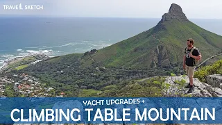 Climbing Table Mountain while doing Leopard Catamaran Aftermarket Work