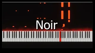 Noir by anoufie piano tutorial music sheet midi