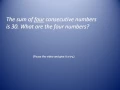 Consecutive Number Word Problems
