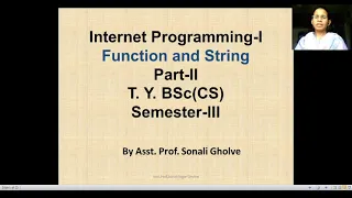 PHP types of string-Single quoted strings with example Internet programming - 1 BSc CS PHP