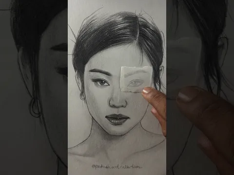How to draw eye ❤️✍️ #art #artist #cartoon #drawing #satisfying #paint #anime #shorts #jennie #bts