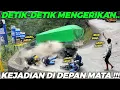 Download Lagu PKJR TERIAK HISTERIS !!! Pemotor Jatuh Terguling-Guling, Ban Truk Hino Muatan Batubara Meledak Keras