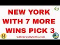 New York Lottery Pick 3 with 7 MORE WINS WITH WOL