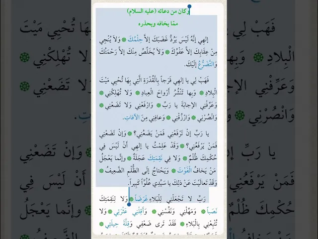 ⁣وكان من دعائه (عليه السلام)ممّا يخافه ..