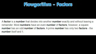 Flowgorithm - Factors
