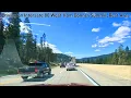Driving on Interstate 80 West from Donner Summit Rest Area in California