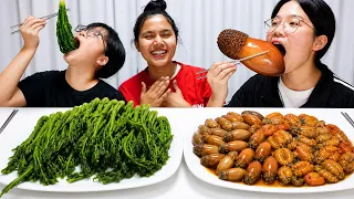 제철 두릅이랑 미더덕회 먹어봤어요 | Korean spring seafood at homeSea squirt & wild greens #twinroozi  #mukbang