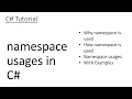 C Tutorial Explaining namespace in C Why namespace is used