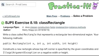 Java Practice It Exercise 8 18 classRectangle classes constructors fields implementing