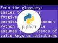 What is the EAFP principle in Python