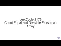 LeetCode 2176 Count Equal and Divisible Pairs in an Array