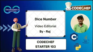 Dice Number Codechef Starters 103 Codechef DCC NIT-A