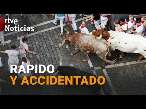 Video Thumbnail: SAN FERMÍN 2025: PRIMER ENCIERRO, con los TOROS DE FUENTE YMBRO en PAMPLONA | RTVE Noticias