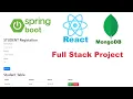Spring boot with React MongoDB database Full Stack Application