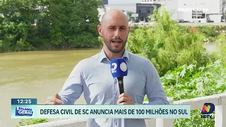 Defesa Civil anuncia 100 milhões para obras contra cheias no Sul de Santa Catarina