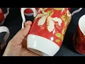 Vintage 222 Fifth Mugs Summer Botanical Lutece Fleur Rouge Porcelain Mugs