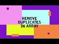 Remove duplicates in Array Tamil Competitive Programming Python