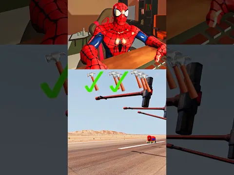 Cross the Hammers Challenge ft spidy train #shorts #Funny #challenge #animation