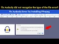 Fix Audacity Error Try Installing FFmpeg Fix Audacity did not recognize the type of the file