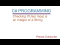 Checking if user input data type in c