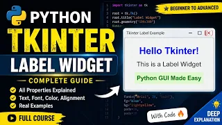 Tkinter Label Widget Full Guide Beginner to Advanced