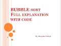 Bubble sort Algorithm explained in Hindi with the help of an example