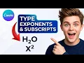 How to Type Exponents and Subscripts in Canva 2026 Step-by-Step