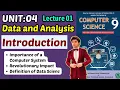 Introduction Chapter 4 Data and Analysis Class 9 Computer Science Federal Board New Book 2025