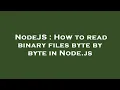 NodeJS How to read binary files byte by byte in Node js