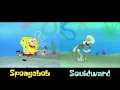 Spongebob vs Squidward Technique Real-Time Comparison