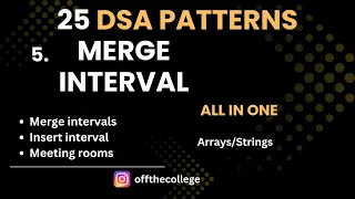L5 Merge Intervals Meeting Rooms 25 DSA Patterns New Easy way - Master DSA Crack FAANG