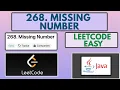 Leetcode 268 Missing Number Easy Java Solution