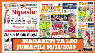 Magazeti Ya Leo Novemba 16 2025 Ijumapili Magazeti Ya Michezo Leo Asubuhi Jumapili Simba 